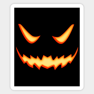 Scary Glowing Jack O Lantern Pumpkin Face Halloween Magnet